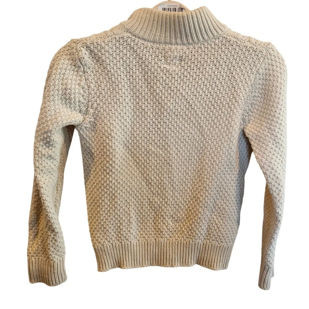 Gap Kids Cream Cable Knit Sherpa Lined Wool Mock Neck Sweater L 10 Pullover
